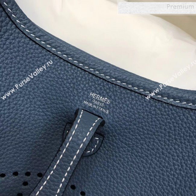 Hermes Evelyne Mini Bag in Original Togo Leather 17cm Denim Blue (XY-9120270)