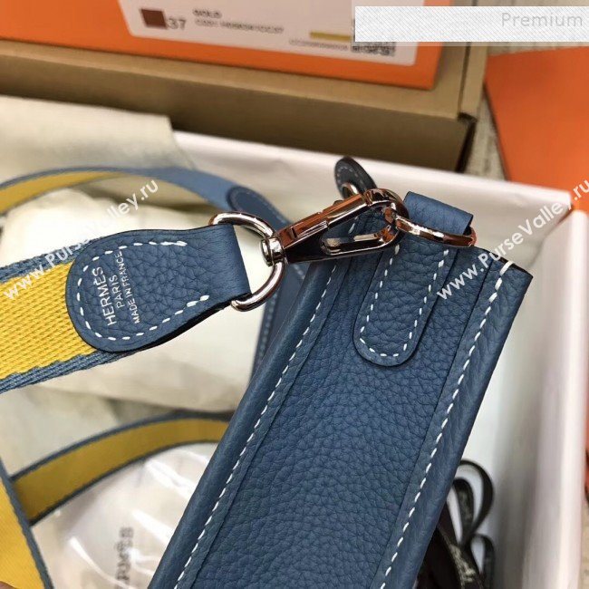 Hermes Evelyne Mini Bag in Original Togo Leather 17cm Denim Blue (XY-9120270)