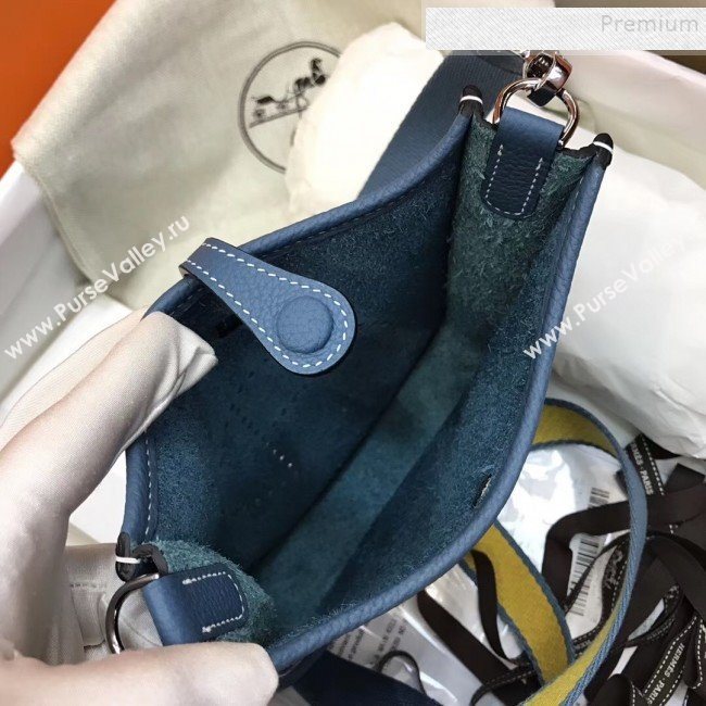 Hermes Evelyne Mini Bag in Original Togo Leather 17cm Denim Blue (XY-9120270)