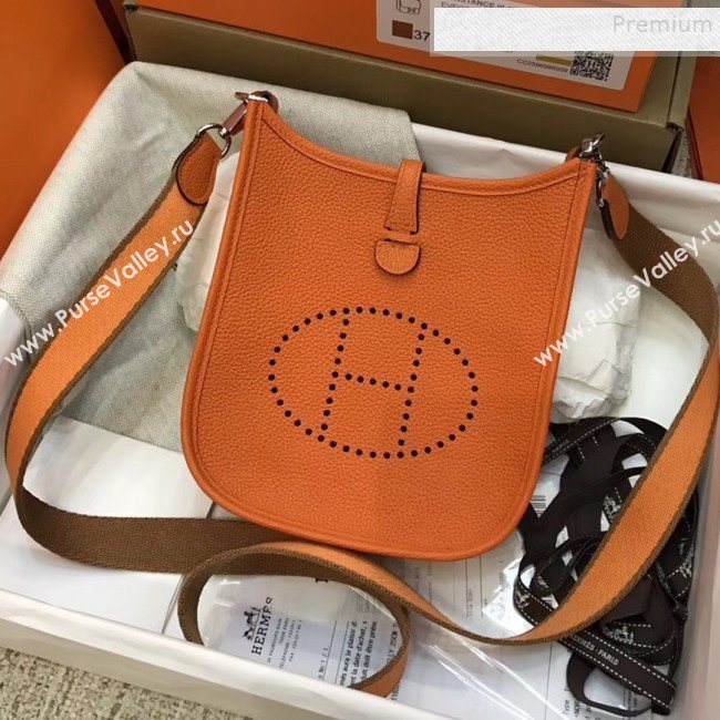 Hermes Evelyne Mini Bag in Original Togo Leather 17cm Orange (XY-9120271)