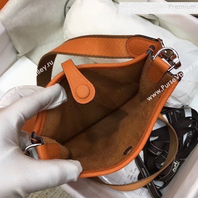 Hermes Evelyne Mini Bag in Original Togo Leather 17cm Orange (XY-9120271)