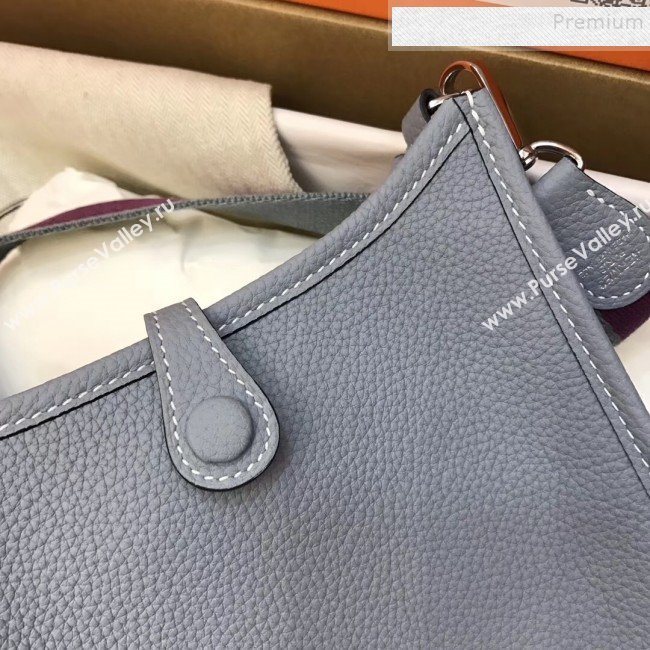 Hermes Evelyne Mini Bag in Original Togo Leather 17cm Pale Blue (XY-9120272)