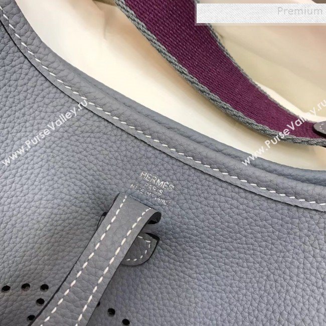 Hermes Evelyne Mini Bag in Original Togo Leather 17cm Pale Blue (XY-9120272)