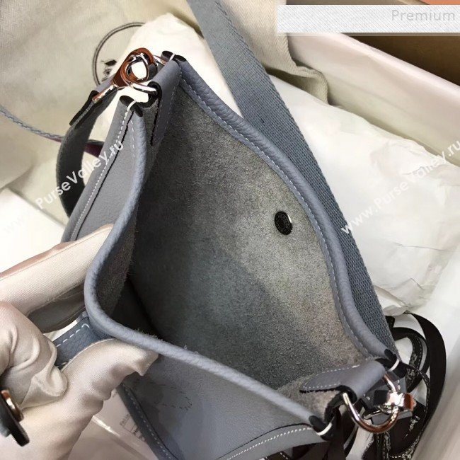 Hermes Evelyne Mini Bag in Original Togo Leather 17cm Pale Blue (XY-9120272)