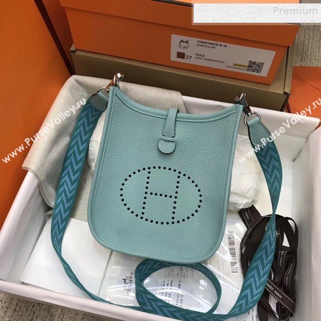 Hermes Evelyne Mini Bag in Original Togo Leather 17cm Macarons Blue (XY-9120273)