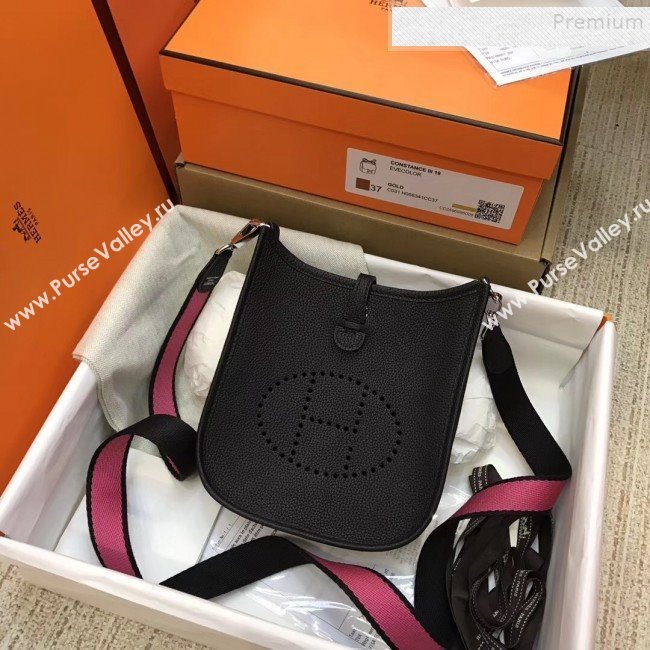 Hermes Evelyne Mini Bag in Original Togo Leather 17cm Black (XY-9120274)