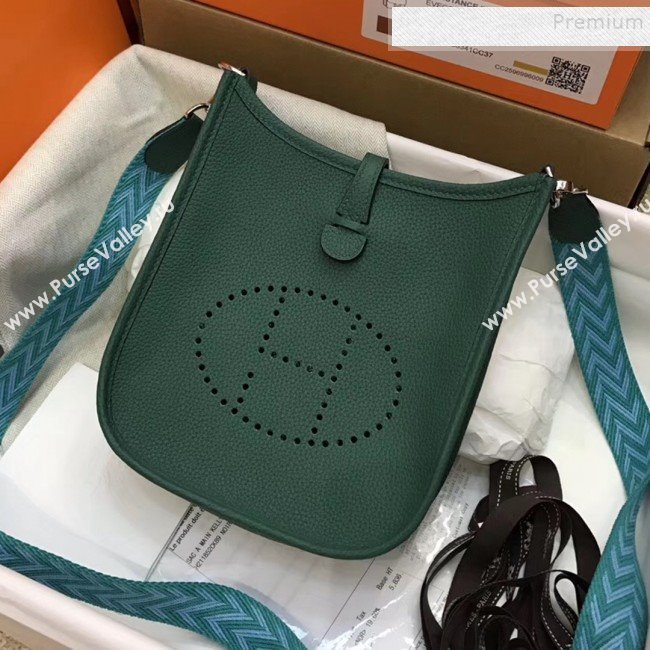 Hermes Evelyne Mini Bag in Original Togo Leather 17cm Deep Green (XY-9120275)