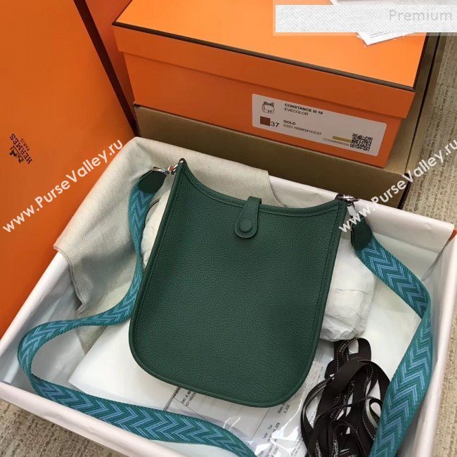 Hermes Evelyne Mini Bag in Original Togo Leather 17cm Deep Green (XY-9120275)