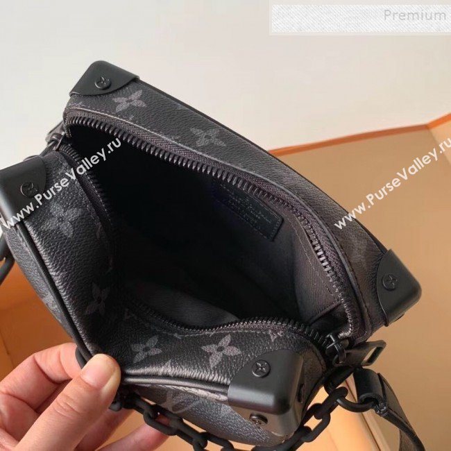 Louis Vuitton Mens Mini Soft Trunk Monogram Canvas Box Shoulder Bag M44480 Black 2019 (KIKI-9120414)