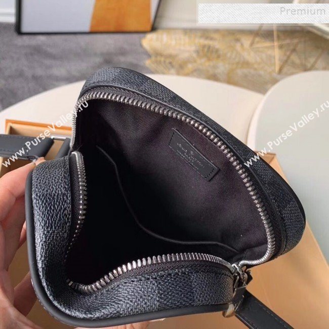 Louis Vuitton Mens Danube Slim PM Map Print Damier Graphite Canvas Shoulder Bag N40239 2019 (KIKI-9120416)