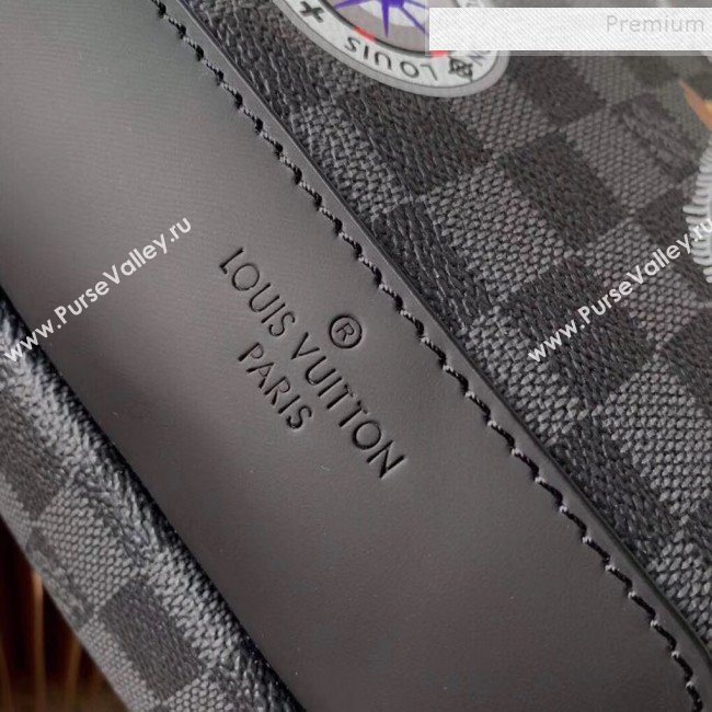 Louis Vuitton Mens Avenue Sling Map Print Damier Graphite Canvas Shoulder Bag N40237 2019 (KIKI-9120418)