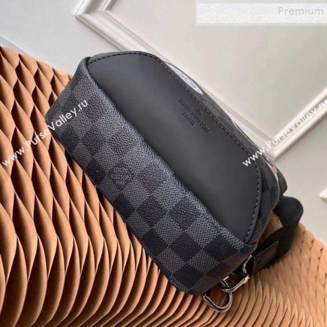 Louis Vuitton Mens Avenue Sling Map Print Damier Graphite Canvas Shoulder Bag N40237 2019 (KIKI-9120418)