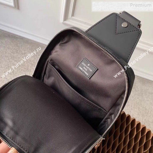 Louis Vuitton Mens Avenue Sling Map Print Damier Graphite Canvas Shoulder Bag N40237 2019 (KIKI-9120418)