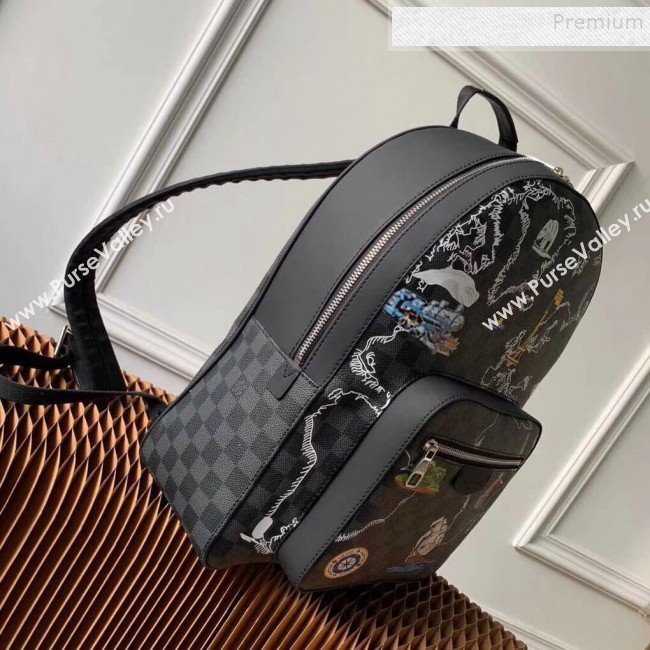 Louis Vuitton Mens osh Backpack Map Print Damier Graphite Canvas N40199 2019 (KIKI-9120419)