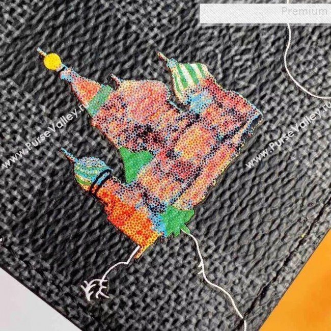 Louis Vuitton Mens Map Print Damier Graphite Canvas Multiple Wallet N62663 2019 (KIKI-9120423)