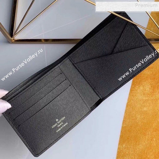 Louis Vuitton Mens Map Print Damier Graphite Canvas Multiple Wallet N62663 2019 (KIKI-9120423)