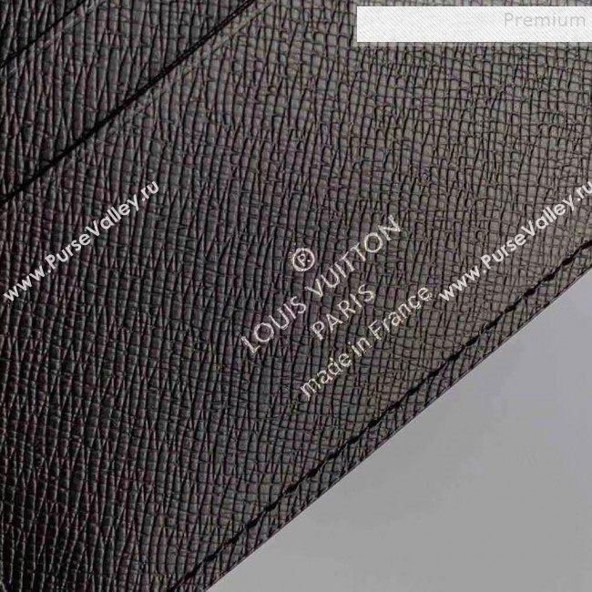 Louis Vuitton Mens Map Print Damier Graphite Canvas Multiple Wallet N62663 2019 (KIKI-9120423)