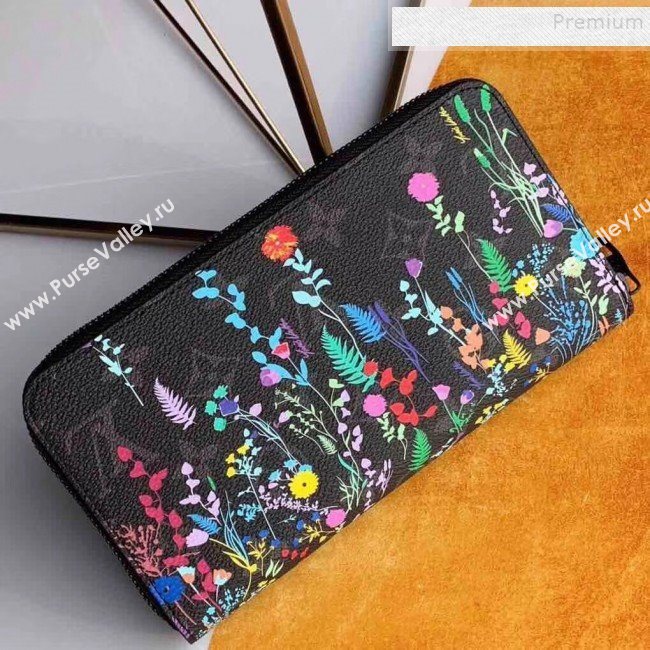 Louis Vuitton Mens Flora Print Monogram Canvas Zippy Wallet M60017 2019 (KIKI-9120425)