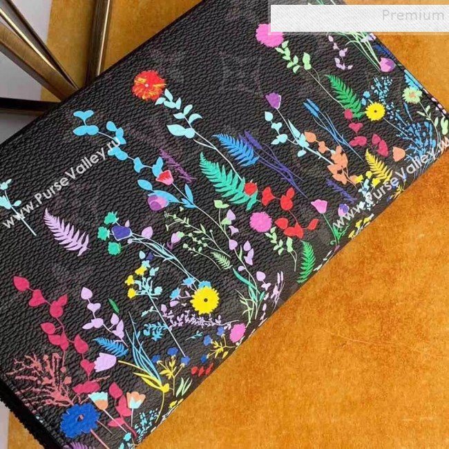 Louis Vuitton Mens Flora Print Monogram Canvas Zippy Wallet M60017 2019 (KIKI-9120425)