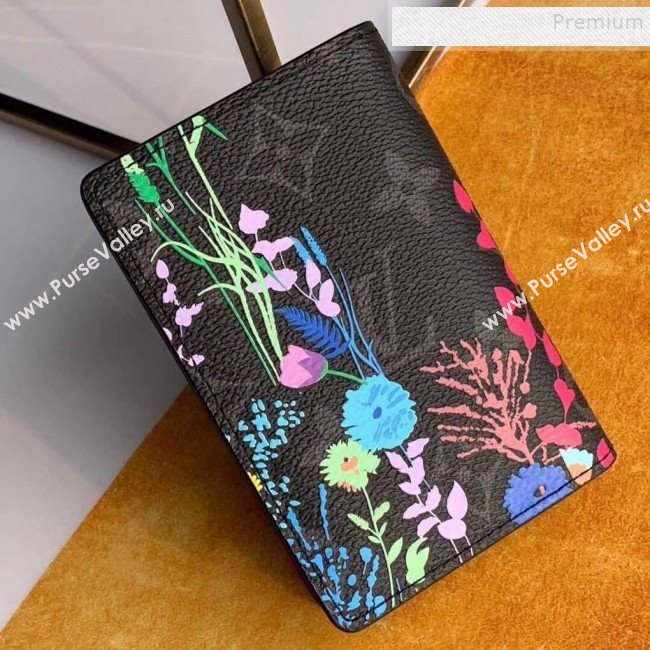 Louis Vuitton Mens Flora Print Monogram Canvas Pocket Organizer Wallet M61696 2019 (KIKI-9120427)