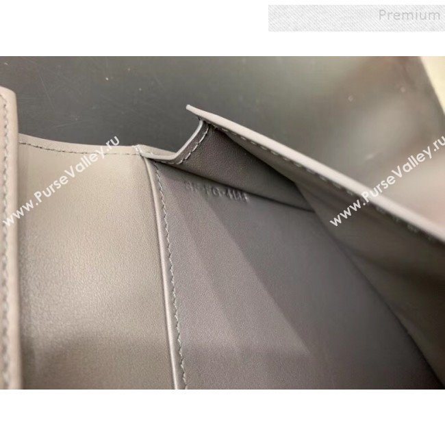 Celine Strap Grained Calfskin Wallet Grey 01 2019 (JQ-9120446)