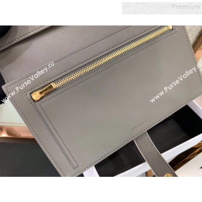 Celine Strap Grained Calfskin Wallet Grey 01 2019 (JQ-9120446)