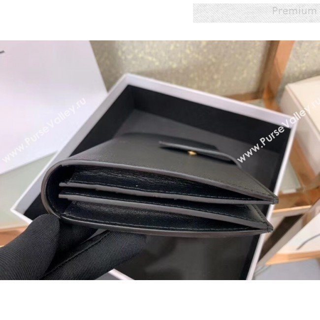 Celine Strap Grained Calfskin Wallet Black 2019 (JQ-9120443)