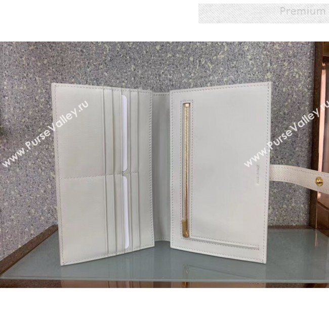 Celine Strap Grained Calfskin Wallet White Leather 2019 (JQ-9120442)