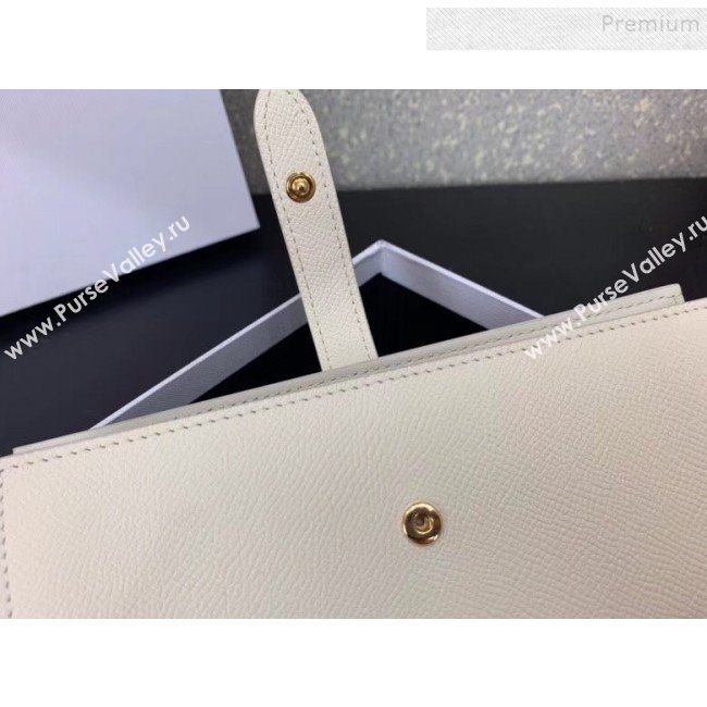 Celine Strap Grained Calfskin Wallet White Leather 2019 (JQ-9120442)