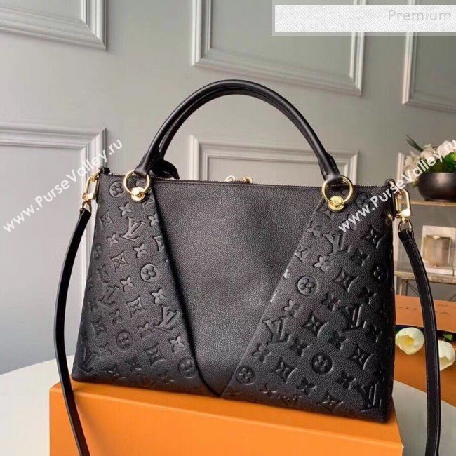 Louis Vuitton V Tote MM Embossed Monogram Leather M44422 Black 2019 (KIKI-9120703)