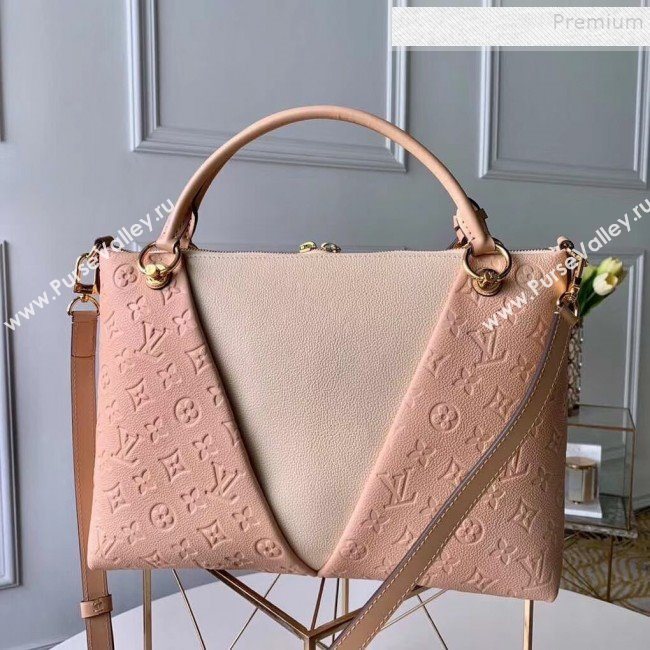 Louis Vuitton V Tote MM Embossed Monogram Leather M44422 Pink 2019 (KIKI-9120701)