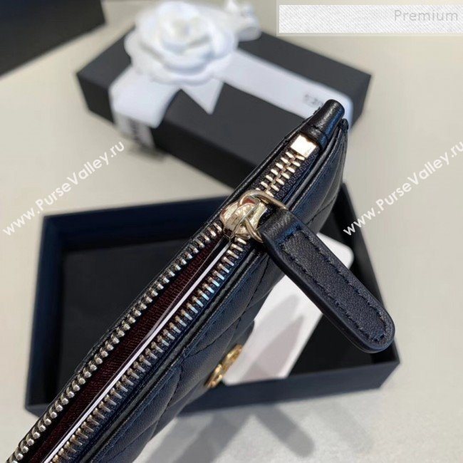 Chanel Quilted Lambskin Zipped Classic Card Holder AP0767 Black/Gold 2019 (KAIS-9120204)