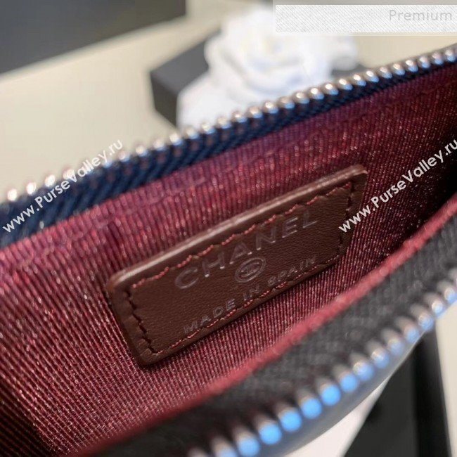 Chanel Quilted Lambskin Zipped Classic Card Holder AP0767 Black/Silver 2019 (KAIS-9120203)