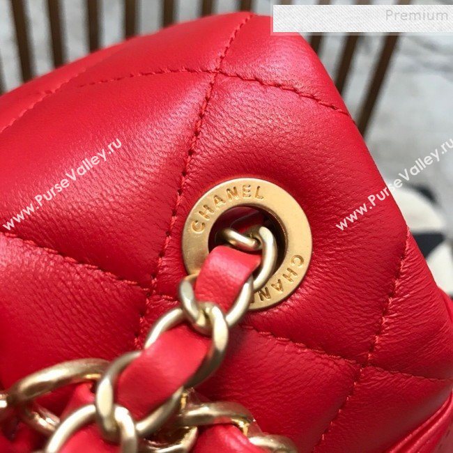 Chanel Quilted Lambskin Small Flap Bag with Ring Top Handle AS1357 Red 2020 (JDH-9120212)