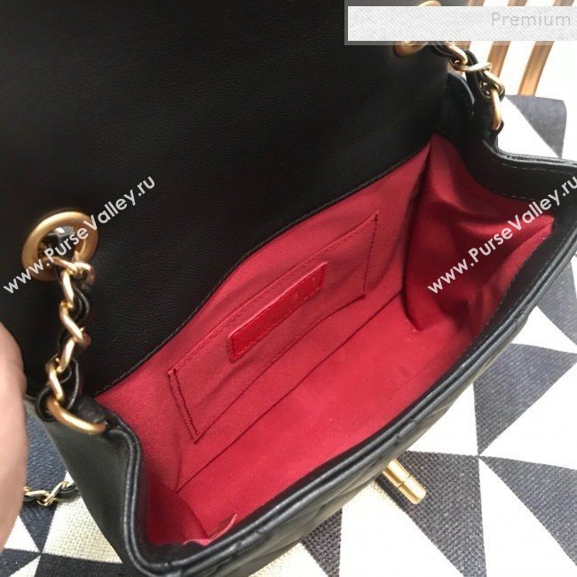 Chanel Quilted Lambskin Small Flap Bag with Ring Top Handle AS1357 Black 2020 (JDH-9120210)