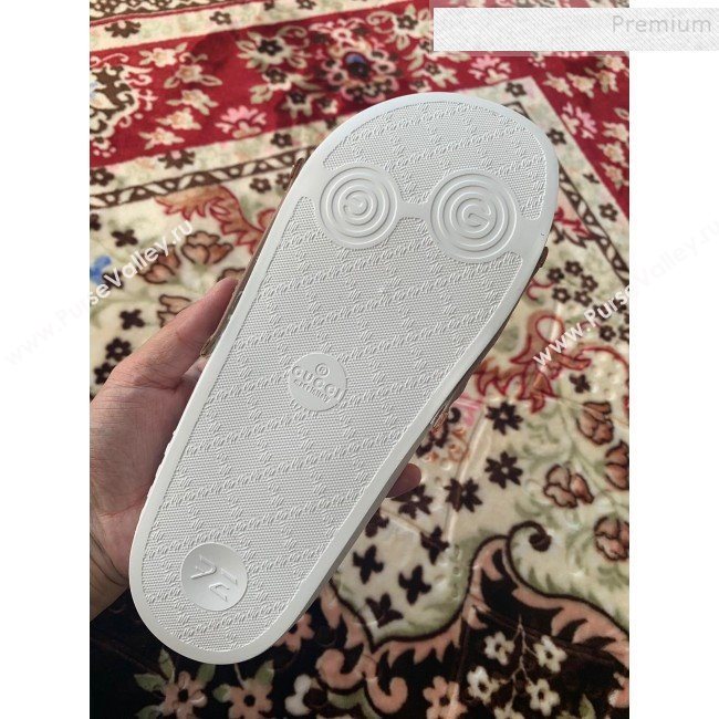 Gucci GG Marmont Leather Flat Slide Sandals Dusty Pink 2019 (HANB-9120310)