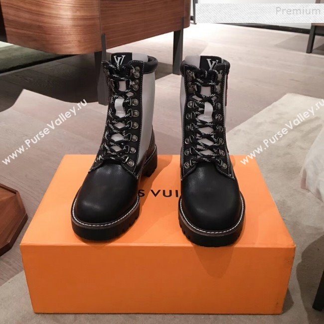 Louis Vuitton Patch Leather Flat Short Boots Black 2020 (KL-9120314)