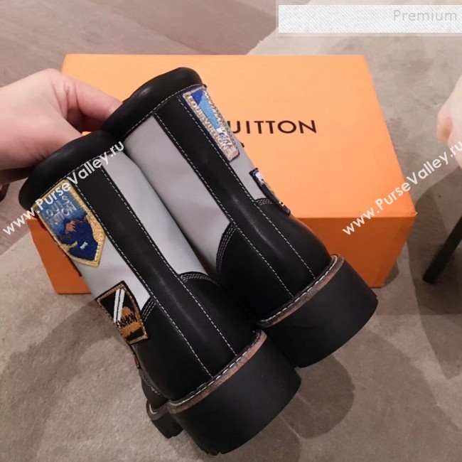 Louis Vuitton Patch Leather Flat Short Boots Black 2020 (KL-9120314)