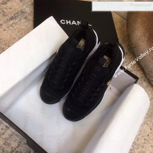 Chanel Calfskin Sneakers G35617 Black 2019 (DLY-9120319)