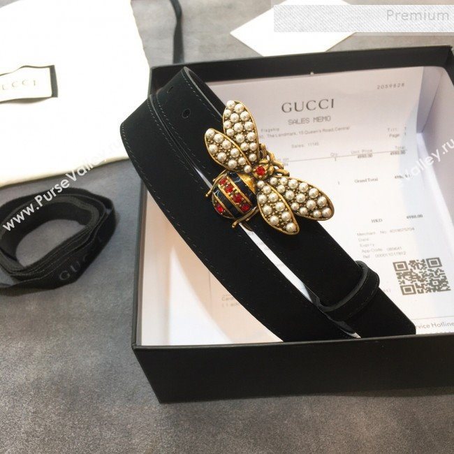 Gucci Queen Margaret Leather Belt 20mm Black 2019 (99-9120333)