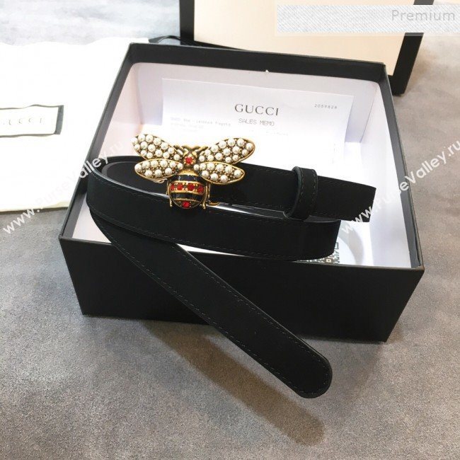 Gucci Queen Margaret Leather Belt 20mm Black 2019 (99-9120333)