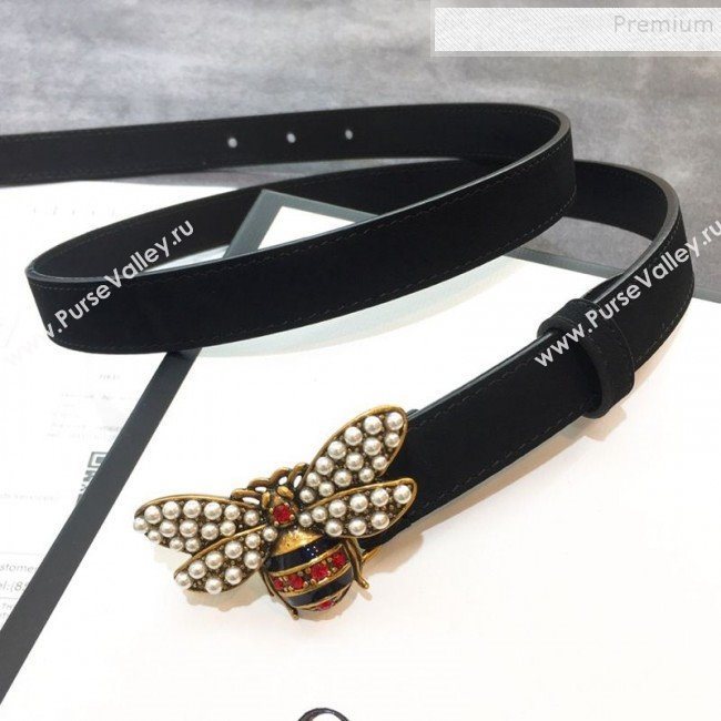 Gucci Queen Margaret Leather Belt 20mm Black 2019 (99-9120333)