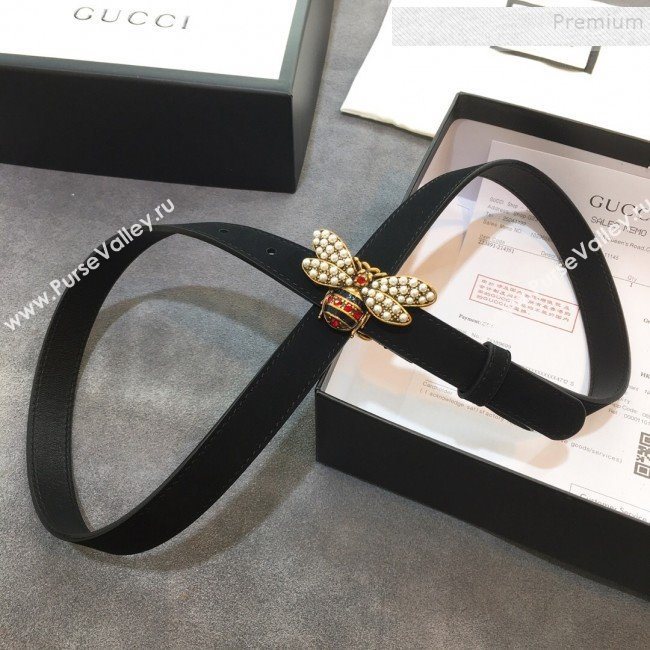 Gucci Queen Margaret Leather Belt 20mm Black 2019 (99-9120333)