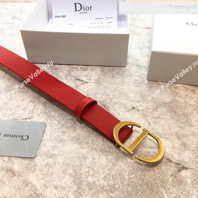 Dior Reversible Calfskin Belt 30mm with CD Buckle Red  (99-9120331)