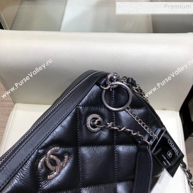 Chanel Quilted Calfskin Small Bowling Bag AS1321 Black/Silver 2019 (SMJD-9120401)