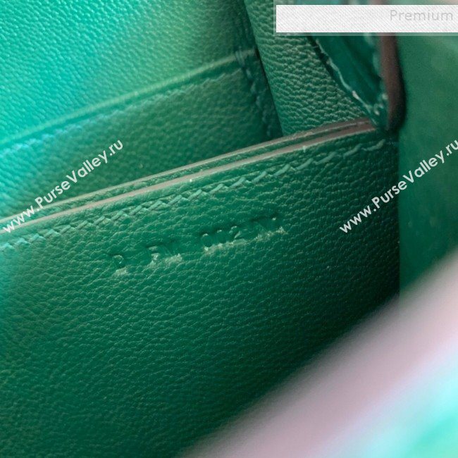 Hermes Sac Roulis 18cm Bag in Lizard and Crocodile Embossed Calf Leather Green 2019 (Half Handmade) (FLB-9120502)