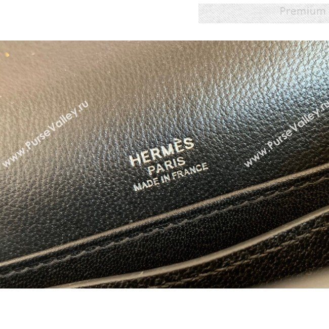 Hermes Sac Roulis 18cm Bag in Lizard and Crocodile Embossed Calf Leather Black 2019 (Half Handmade) (FLB-9120503)