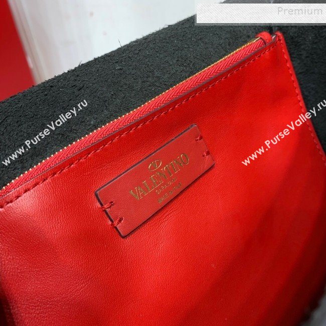 Valentino Rockstud Grainy Calfskin Vertical Bag 0182 Black 2019 (XYD-9120511)