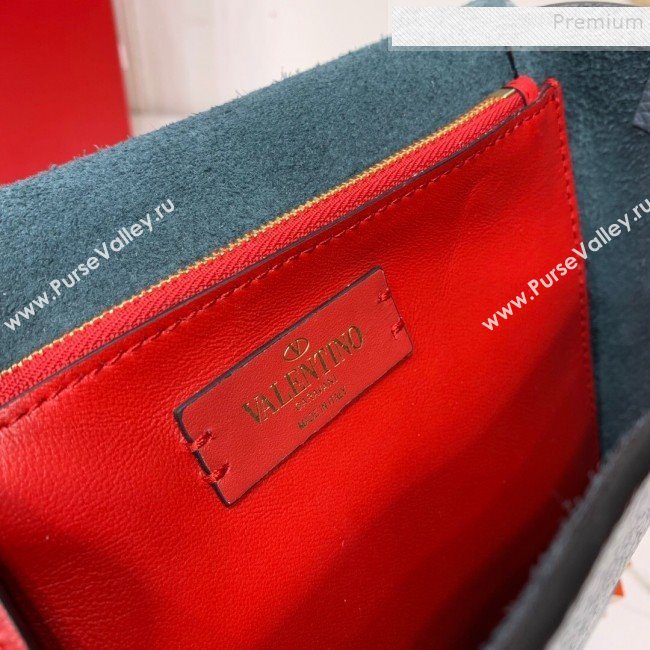 Valentino Rockstud Grainy Calfskin Vertical Bag 0182 Blue 2019 (XYD-9120512)