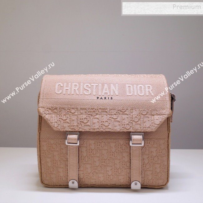 Dior Diorcamp Oblique Embroidered Canvas Messenger Bag Pink 2019 (BINF-9120515)